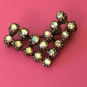 Iridescent rhinestone pin. Vintage